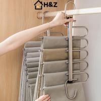 ราคา H Z พับ Magic กางเกงแขวน 5 9 ชั้นสแตนเลสประหยัดพื้นที่เสื้อผ้า Ra Organizer สําหรับตู้เสื้อผ้ากางเกงยีนส์กางเกงผ้าพันคอ Nice (46858239344)