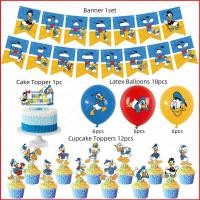 ราคา ST2 Donald Duck ธีมวันเกิดแบนเนอร์บอลลูนตกแต่ง Caketopper Arrangement props Supplies TS2 (42979071007)