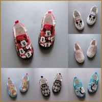 ราคา Disney Mickey Cartoon Slip On รองเท้าผ้าใบสำหรับเด็กผู้หญิง แบบแบน สไตล์น่ารัก (54857847990)