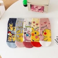 ราคา ถุงเท้าการ์ตูนน่ารักญี่ปุ่น Pikachu Pokémon ถุงเท้านักเรียนตาข่ายระบายอากาศสบายทุกการแข่งขัน (41107538659)
