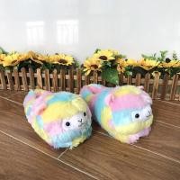 ราคา Mythical Beast Alpaca Unicorn Plush Warm Striped รองเท้าแตะแบบรวมทุกอย่าง Anime Mer (50954153388)