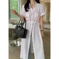 ราคา 8709 เดรสเชิ้ตยาวสีขาว (40159327926)