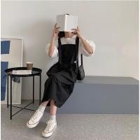 ราคา 4419 เซ็ตเสื้อยืดสีขาว กระโปรงเอี๊ยมสีดำ (27711559516)