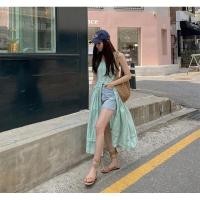 ราคา 5240 เดรสยาวสีเขียวลายทาง (26050741374)