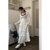 ราคา 5207 กระโปรงยาวสีขาว (25903895078)