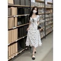 ราคา 8415 เดรสสีขาวลายดอกไม้สีดำ (23968058606)