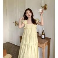 ราคา 8487 เดรสยาวสีเหลือง (20993450945)