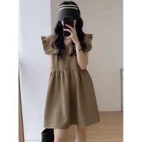 ราคา 8239 เดรสสั้นคอปกทรงปล่อย (20912447639)