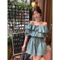 ราคา 6057 จั๊มสูทยีนปาดไหล่ (20581590228)