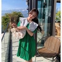 ราคา 8342 เดรสสีเขียวคอปก (19373750789)