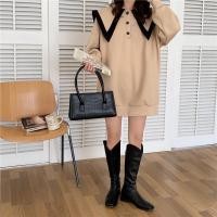 ราคา 8094 มินิเดรสสั้นผ้าหนานุ่มคอปก (14821812199)