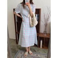 ราคา 3000 เดรสยาวลายสกอตสีพาสเทล (11017374537)