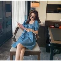 ราคา 8060 เดรสสียีนส์ลายดอกไม้ (10368778395)
