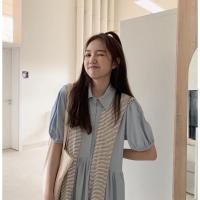 ราคา 2792 เดรสคอปกทรงปล่อย (9412521490)