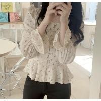 ราคา 3364 เสื้อชีฟองลายดอกไม้สีชมพู (4386696597)