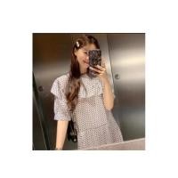 ราคา 8671 เดรสยาวสีชมพูลายน้ำตาลฟ้า (26383990188)