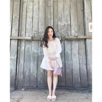 ราคา 2883 เดรสขาวเอวจั๊ม (6686689765)