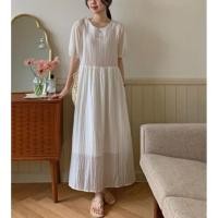 ราคา 8712 เดรสยาวสีครีม (29739490705)