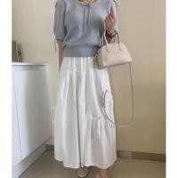 ราคา 5222 กระโปรงยาวสีขาวผูกโบ (24123114867)