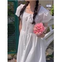 ราคา 8556 เดรสยาวสีขาวสไตล์เกาหลี (25272180059)