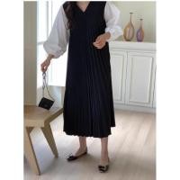 ราคา 8498 เดรสยาวกระโปรงพลีท (23457424821)