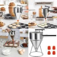 ราคา R Pancake Batter Dispenser เครื่องมือเค้กช่องทางสแตนเลสเหมาะสําหรับ Cupcakes วาฟเฟิลและเค้กปรับ Flo (57307061816)