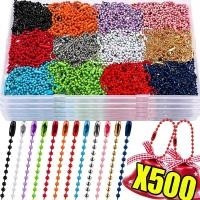 ราคา 100 500 ชิ้นที่มีสีสันบอลลูกปัดโซ่ DIY พวงกุญแจตุ๊กตาแท็กตัวเชื่อมต่อ DIY สร้อยข้อมือที่มีประโยชน์เครื่องประดับทําค้นหาอุปกรณ์เสริม (52606855956)