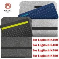 ราคา GREAT กระเป๋าเก็บคีย์บอร์ดไร้สาย Felt Anti Shock Keypad Sleeve แบบพกพาน้ําหนักเบา Ultra Thin Carrying สําหรับ K380 K480 K580 K780 (48658952208)