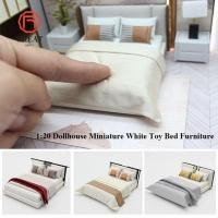ราคา GREAT เตียงของเล่นสีขาว 1 20 DIY Dollhouse Miniature เตียงบ้านตุ๊กตาขนาดเล็กคุณภาพสูงบ้านตุ๊กตาตกแต่ง (57658936885)