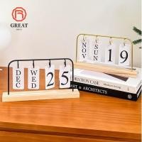 ราคา ยอดเยี่ยม ปฏิทินตั้งโต๊ะพลิก ปฏิทินยืนวินเทจไม้ ชุดสร้างสรรค์แบบดั้งเดิม ทําเอง เปิดหน้าออกแบบปฏิทินไม้จอแสดงผลเดสก์ท (57008931745)