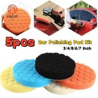 ราคา GREAT 5 ชิ้น เซ็ต Auto Buffing Wax Sponge Circular Self Adhesive Car Polishing Pad Kit ใช้งานง่ายนํากลับมาใช้ใหม่ 3 4 5 6 7 นิ้วขัดแว็กซ์แผ่นสําหรับขัดรถ Dril (53956303791)