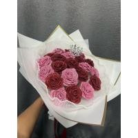 ราคา พร้อมส่ง กุหลาบริบบิ้น 15 ดอก กากเพชร เลือกสีดอกกุหลาบได้ (26379007004)