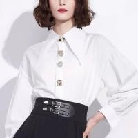 ราคา พร้อมส่ง GMG เสื้อแขนยาว ผ้าคอตตอน คอปกแหลม แขนพอง กระดุมทอง เพชร คละแบบ (29994311866)