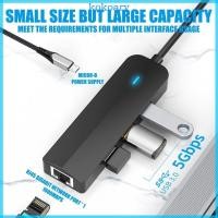 ราคา KOK USB C Dongle พร้อมพอร์ต Ethernet และ 3 USB3 0 ช่อง Docking Station สําหรับเพิ่มการเชื่อมต่อบนแล็ปท็อป (47557596052)