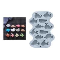 ราคา Stat 12 Cavity Marine Fish แม่พิมพ์ซิลิโคนช็อกโกแลตเค้กตกแต่งอุปกรณ์เบเกอรี่ (55506425711)