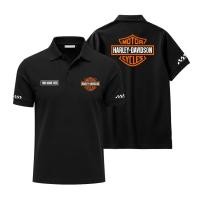 ราคา HARLEY DAVIDSON SMPLI DESIGN เสื้อโปโลฟรีเพิ่มชื่อ Cotton CVC Pique Knit 24s BY LOKOMOTIVEฤดูร้อนผ้าฝ้ายแท้ (47559213953)