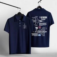 ราคา เสื้อโปโล F 16printed ผ้าCotton polo shirt ผ้าCotton สีดำ สีขาว สีแดง สีกรมท่า ไม่จำกัดเพศฤดูร้อนผ้าฝ้ายแท้ (45509222757)