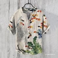 ราคา เสื้อเชิ้ตลายพิมพ์ผ้าลินินใหม่ สำหรับผู้ชาย ได้รับความนิยม (40874936224)