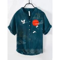 ราคา เสื้อเชิ้ตคอวีแขนสั้นทรงหลวมพิมพ์ลายฮาวายสําหรับผู้ชายรุ่นใหม่พร้อมส่งด่วน P2EC (50454905661)