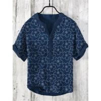 ราคา เสื้อฮาวายแขนสั้นผ้าลินิน สไตล์โบราณสำหรับหนุ่มๆในฤดูร้อน ดูดซับเหงื่อดี (40974936157)