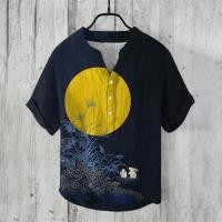 ราคา เสื้อดิจิตอลใหม่ กระดุม 3 เม็ด คอกลม แขนสั้น สำหรับฤดูร้อน ฟีทโอเวอร์ไซส์ (26993138141)