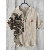 ราคา เสื้อเชิ้ตแขนสั้น สไตล์ญี่ปุ่นฮาวาย ทำจากผ้าลินิน (29743137549)