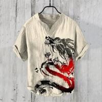 ราคา มาสคอตเสื้อฮาวายแขนสั้นผ้าลินิน สไตล์จีนแบบดั้งเดิม (45154935358)