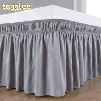 ราคา TAGGLEE เตียง Ruffles โพลีเอสเตอร์ยืดหยุ่นกระโปรงเตียง สีทึบนุ่มด้านข้างเตียงตกแต่งที่ถอดออกได้เตียงด้านข้างกระโปรงบ้าน (48808068295)