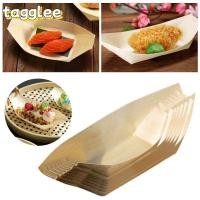 ราคา TAGGLEE 50 ชิ้นทิ้งไม้รูปเรือ Multi ขนาดอาหารเสิร์ฟซูชิแผ่น Creative ญี่ปุ่นจานเรือ รูปร่างถาดไม้เสิร์ฟเรือ Party Supplies (48851730845)