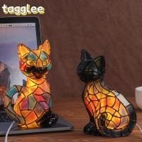 ราคา TAGGLEE โคมไฟแมวน่ารัก ทำจากกระจกสีและเรซิน มีสไตล์ย้อนยุค สำหรับวางบนโต๊ะ และเหมาะสำหรับห้องนอน (48602949460)