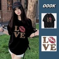 ราคา จัดส่งตลอด 24 ชั่วโมง OOOK Official เสื้อยืดแขนสั้นพิมพ์ลายเสือดาวยุโรปและอเมริกา วินเทจเสื้อ oversize (29084903397)