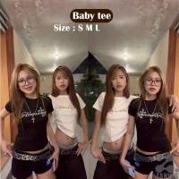 ราคา เสื้อครอปเข้ารูป Baby tee ทรงสวย เก็บทรงดูผอม ผ้าคอตตอลยูนิ ผ้าเนื้อนุ่ม ใส่สบาย ยืดได้เยอะ สกรีนลาย (43668197800)