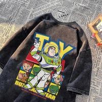 ราคา เกาหลี ดาว Oversize เสื้อยืดผ้าฟอก ผู้หญิง แฟชั่น วินเทจ ลายทาง ตัวอักษร การ์ตูน ลายสกรีน ฤดูร้อน M 3XL (55107844187)