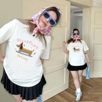 ราคา เสื้อยืด oversize สาวอวบ พลัสไซส์ สกรีนลายน้องหมาดัชชุน ผ้าคอตตอน100 ใส่สบาย สไตล์เกาหลี มินิมอล น่ารักมาก (46557283531)